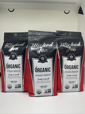 Wicked Joe Coffee Wicked French Whole bean, 12 oz, Red